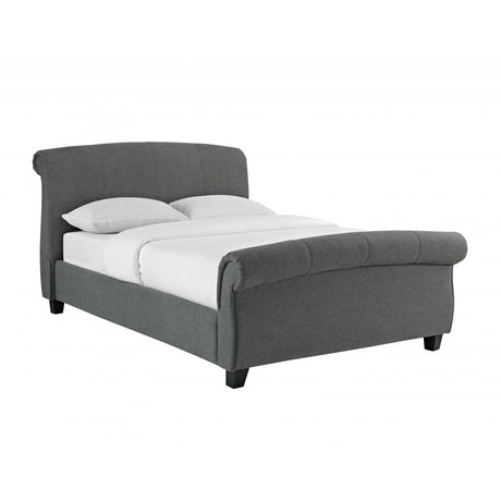 Arabella Linen Fabric Bed Grey