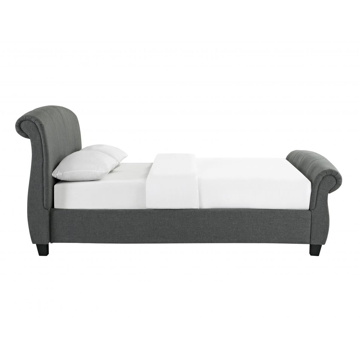 Arabella Linen Fabric Bed Grey