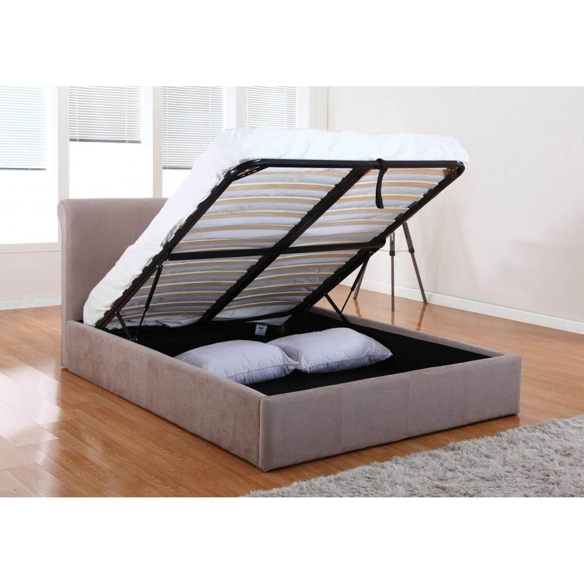 Carrie Storage Chenille Bed Mink