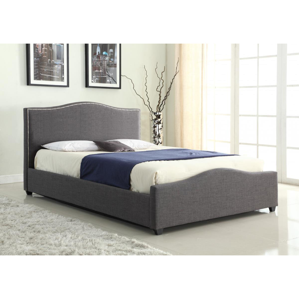 Elle Storage Linen Bed Grey